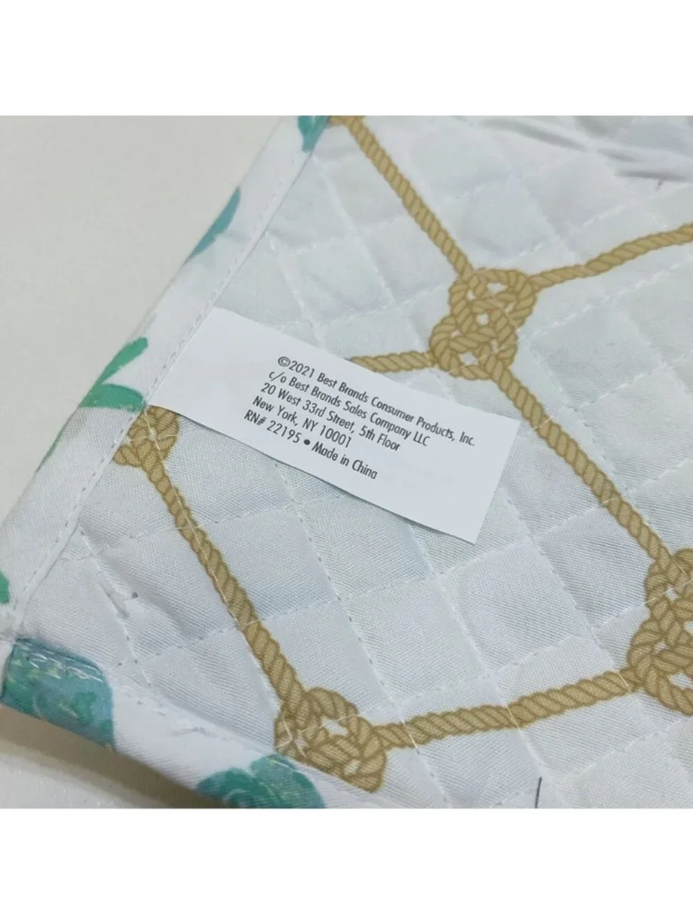 Best Brands Reversible Quilted Placemats - 4 Total Coastal Sea Shell 13